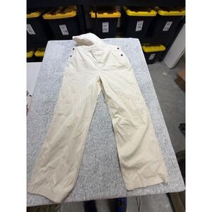 Alpine Design Womens Canvas Overalls Cream Off White Bib Straight Leg New